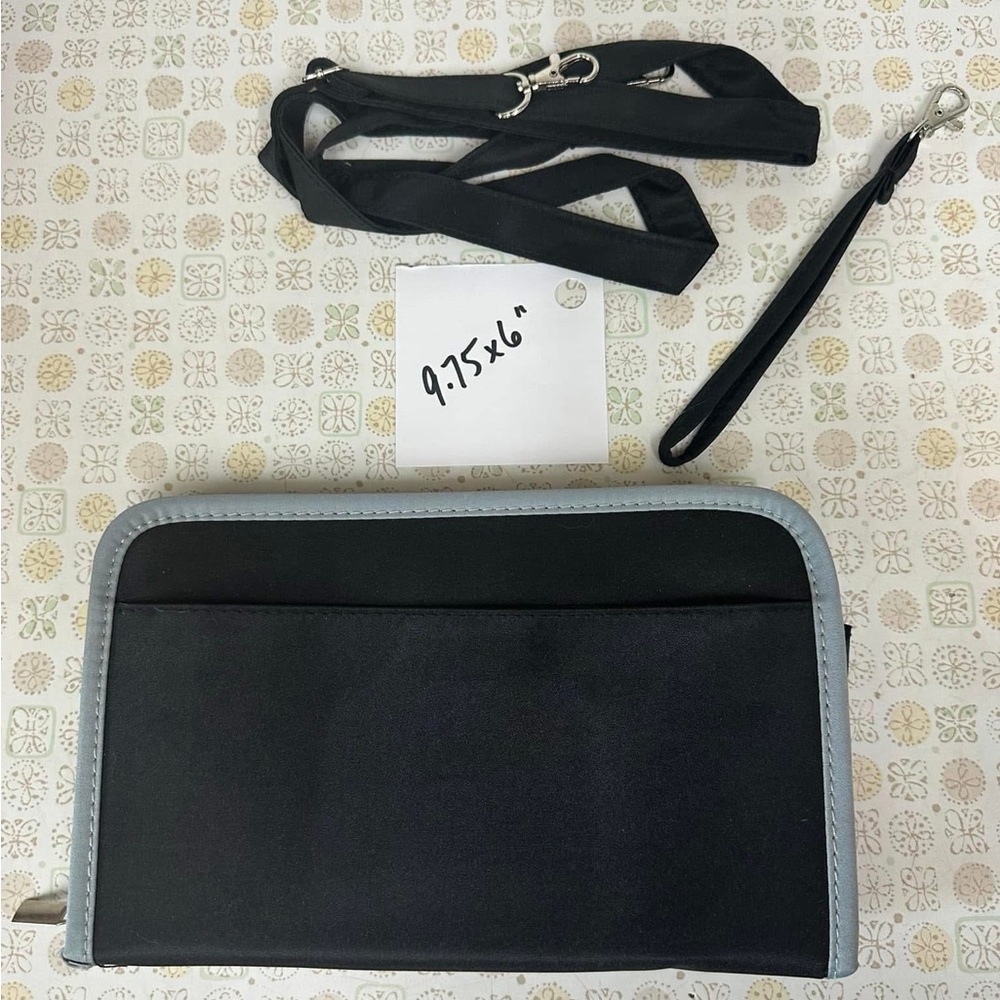 Black and Gray Clutch with Strap